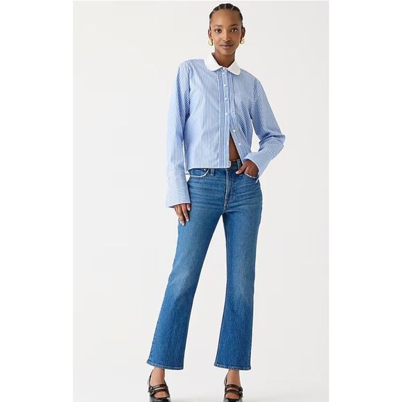 NWOT J. Crew 9" Demi-Boot Crop Jean in Wedgewood Wash Size 26 - Picture 1 of 9